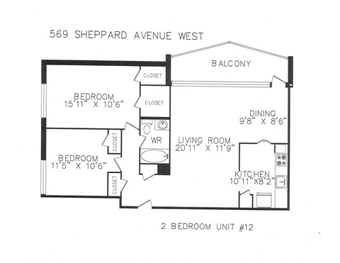 569 Sheppard Avenue West 1-3 Beds Apartment for Rent - Photo Gallery 13