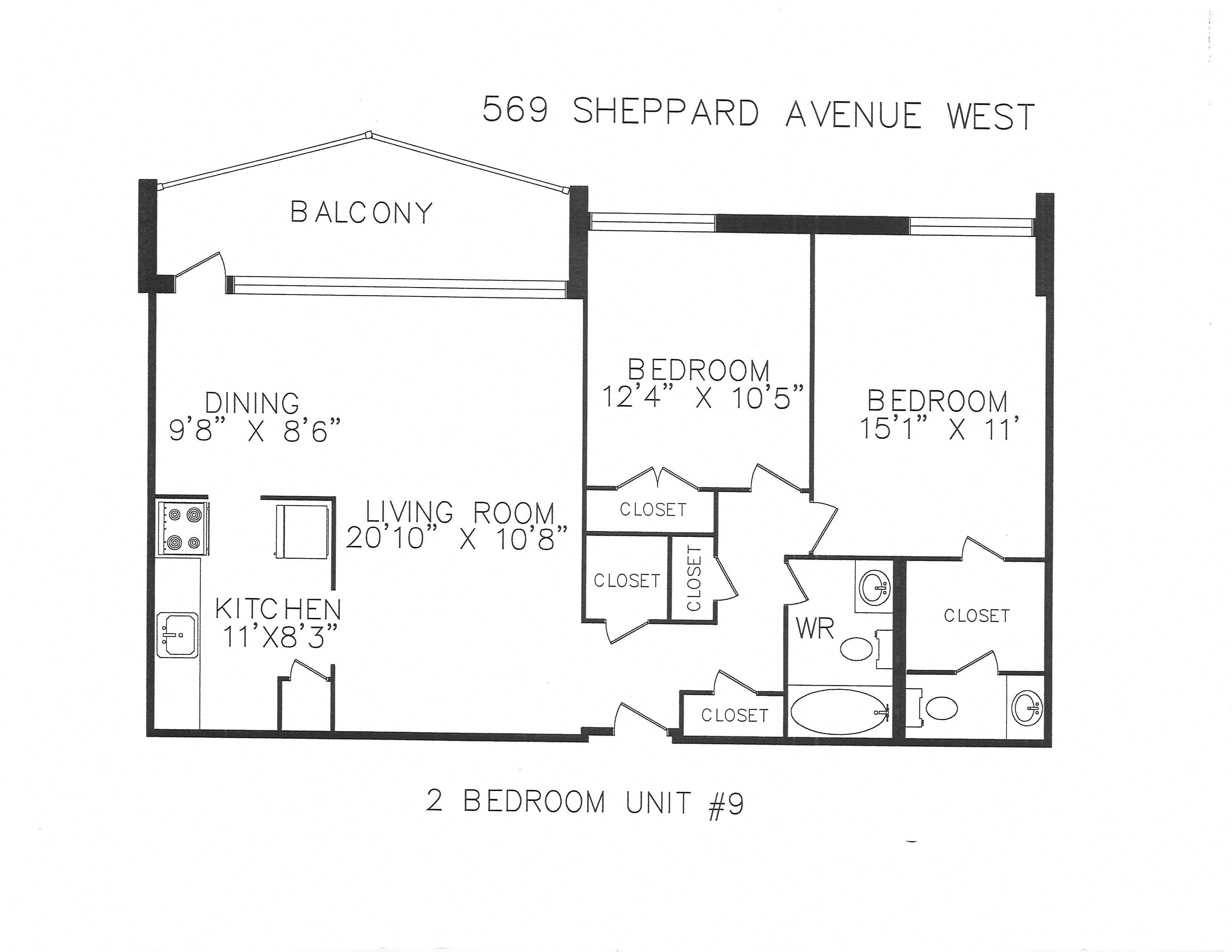569 Sheppard Avenue West 1-3 Beds Apartment for Rent - Photo Gallery 15