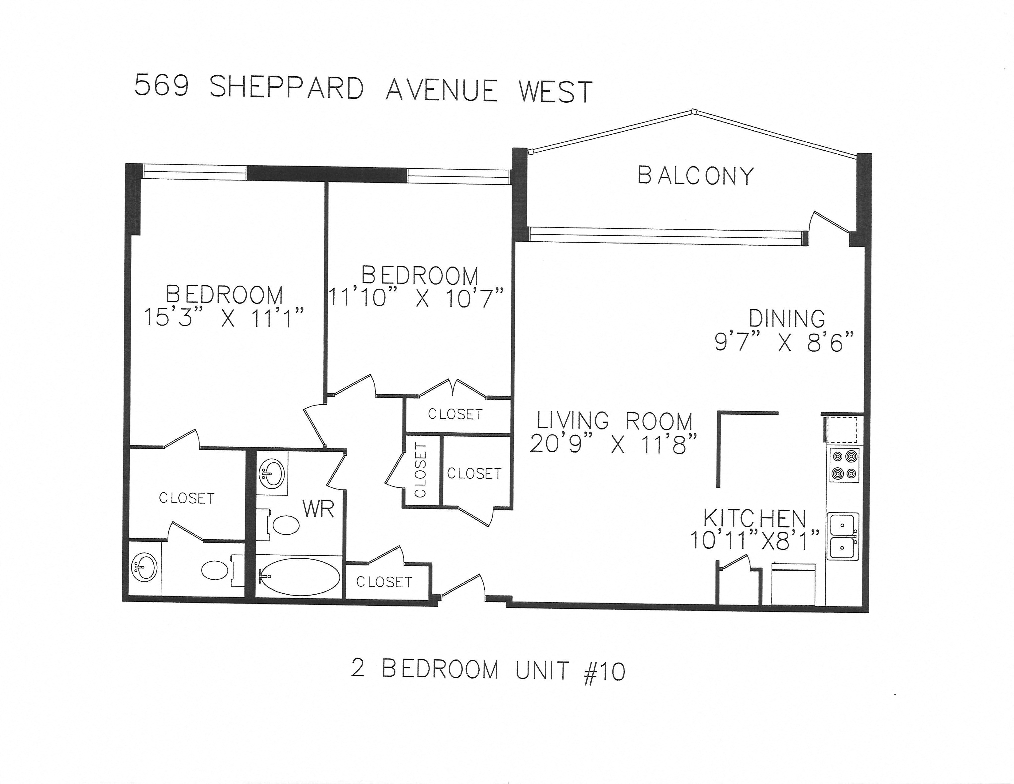569 Sheppard Avenue West 1-3 Beds Apartment for Rent - Photo Gallery 16