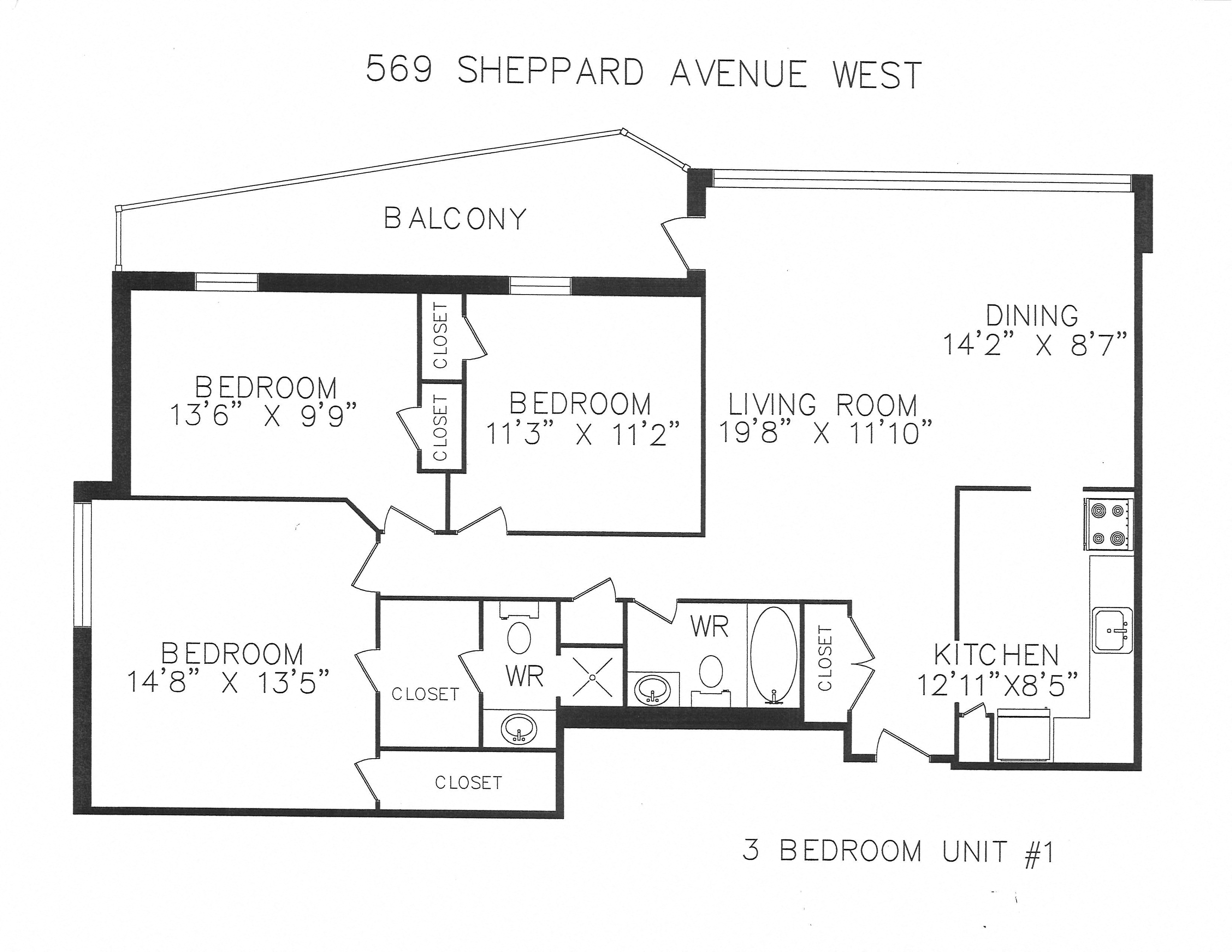 569 Sheppard Avenue West 1-3 Beds Apartment for Rent - Photo Gallery 17