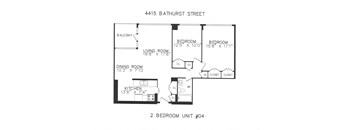 Two bedrooms with one bathroom