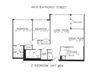 Two bedrooms with one and 1/2 bathrooms