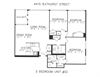 Three bedrooms with two bathrooms