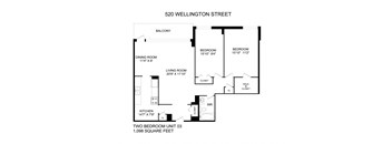 2 bedroom, 1 bathroom, with balcony