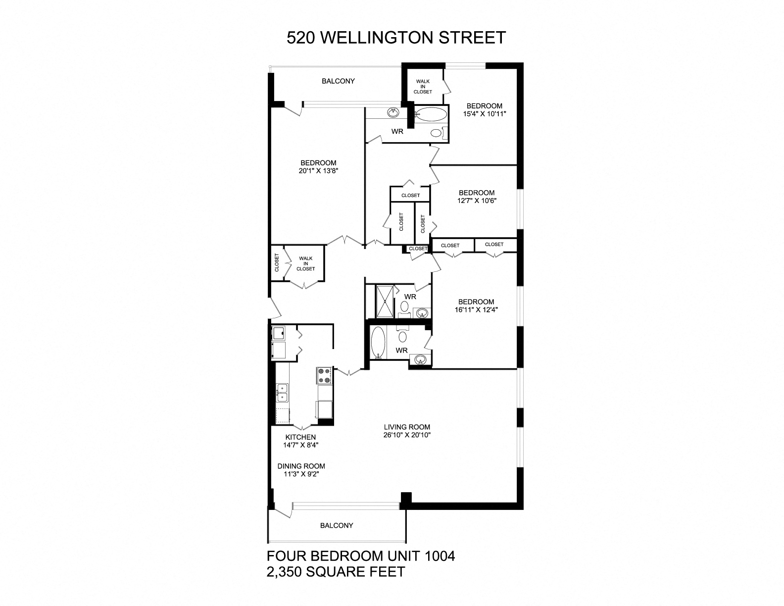 4 bedroom, 3 bathroom, with 2 balcony