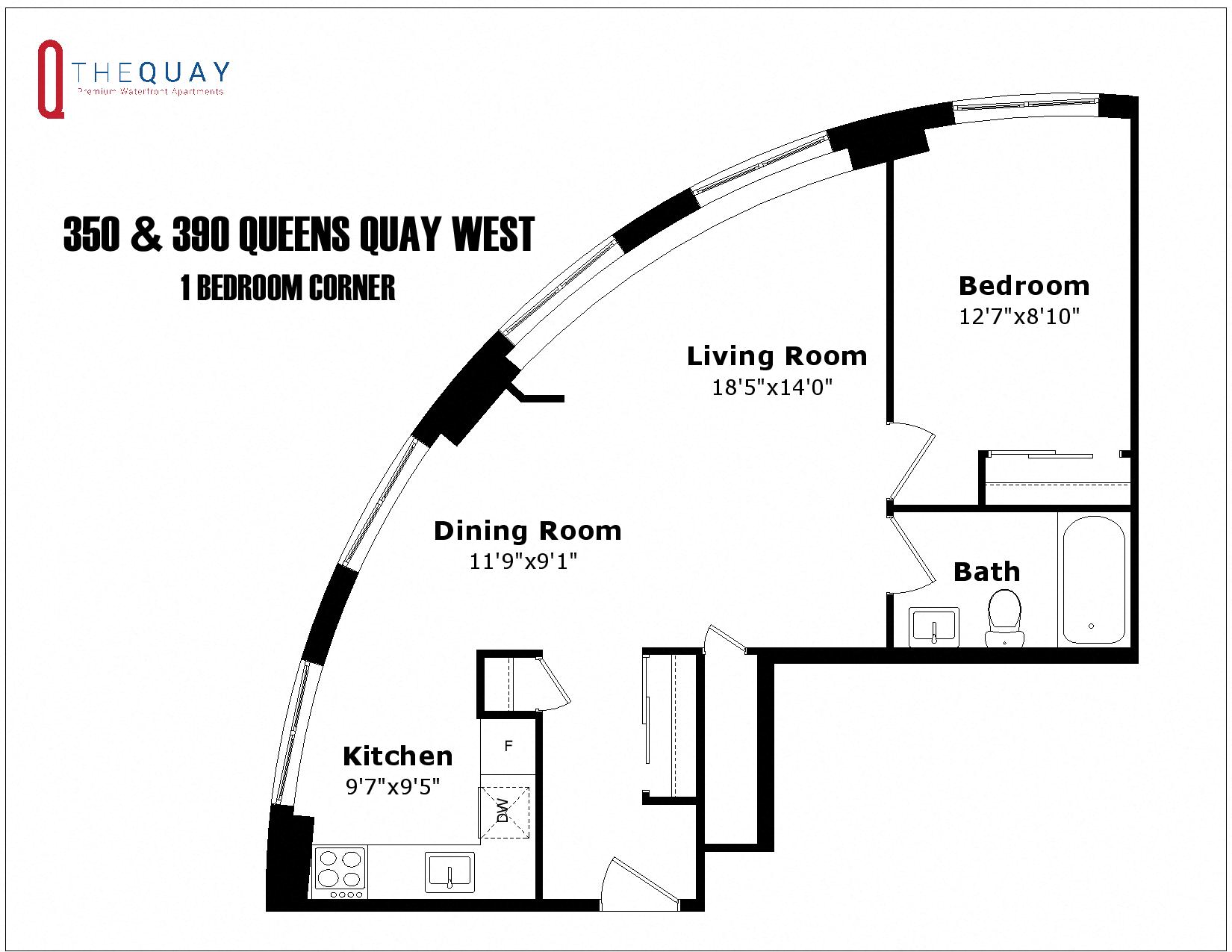 1 bedroom, 1 bathroom with a solarium