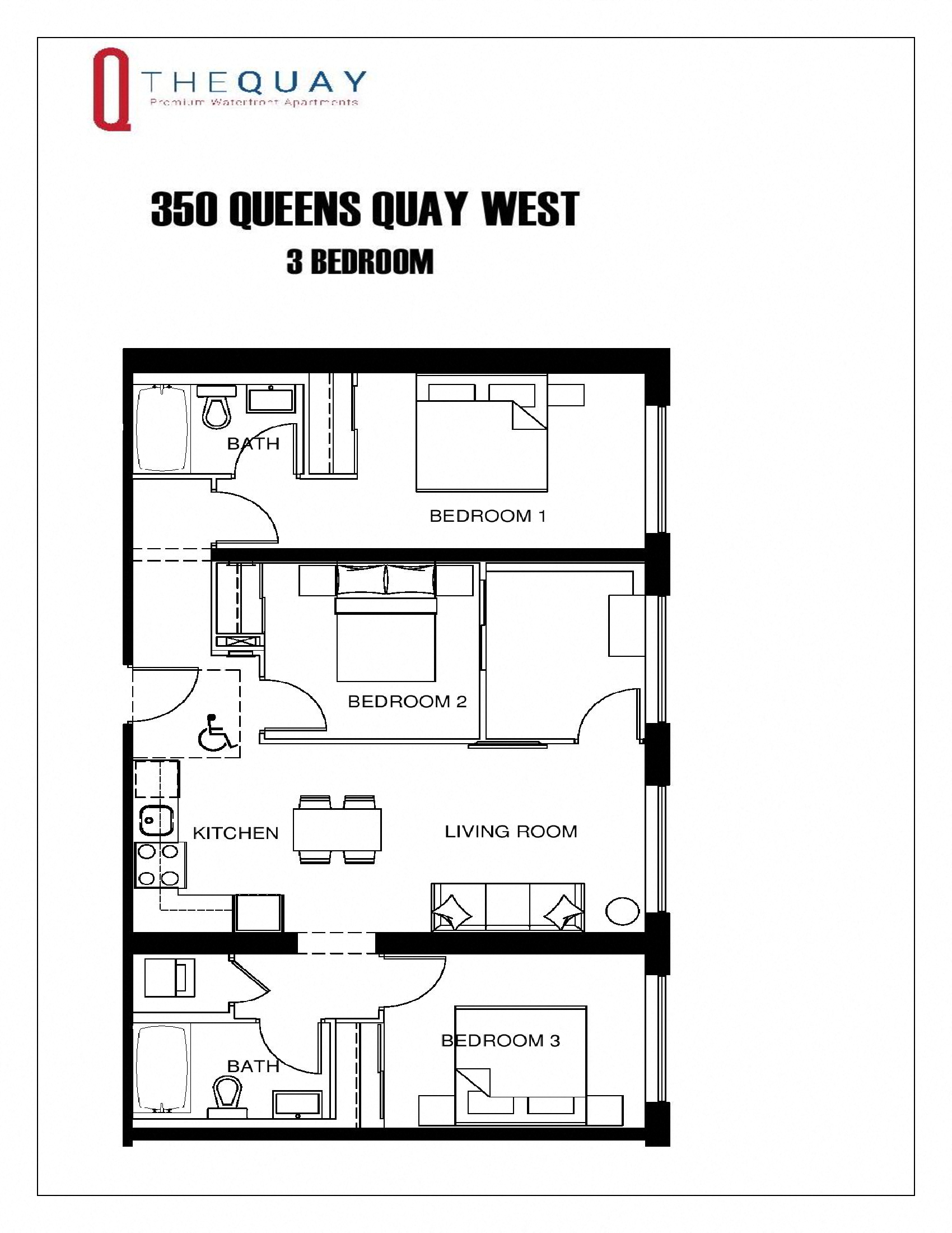 3 bedroom, 2 bath with solarium & in-suite ldry