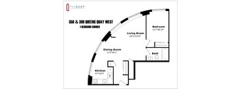 1 bedroom plus den, 1 bathroom