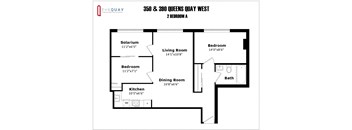 2 bedroom plus den, 1 bathroom