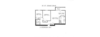 2 bedroom with one bathroom with balcony