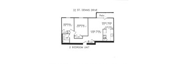 2 bedroom with one bathroom with balcony