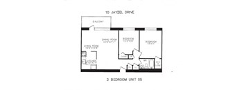 2 bedroom, 1 bathroom, balcony