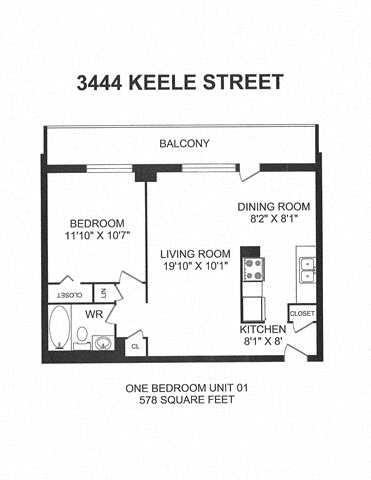 1 bedroom with one bathroom