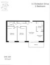 2 bedroom, 1 bathroom with a balcony