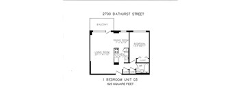 1 bedroom, 1 bathroom with balcony