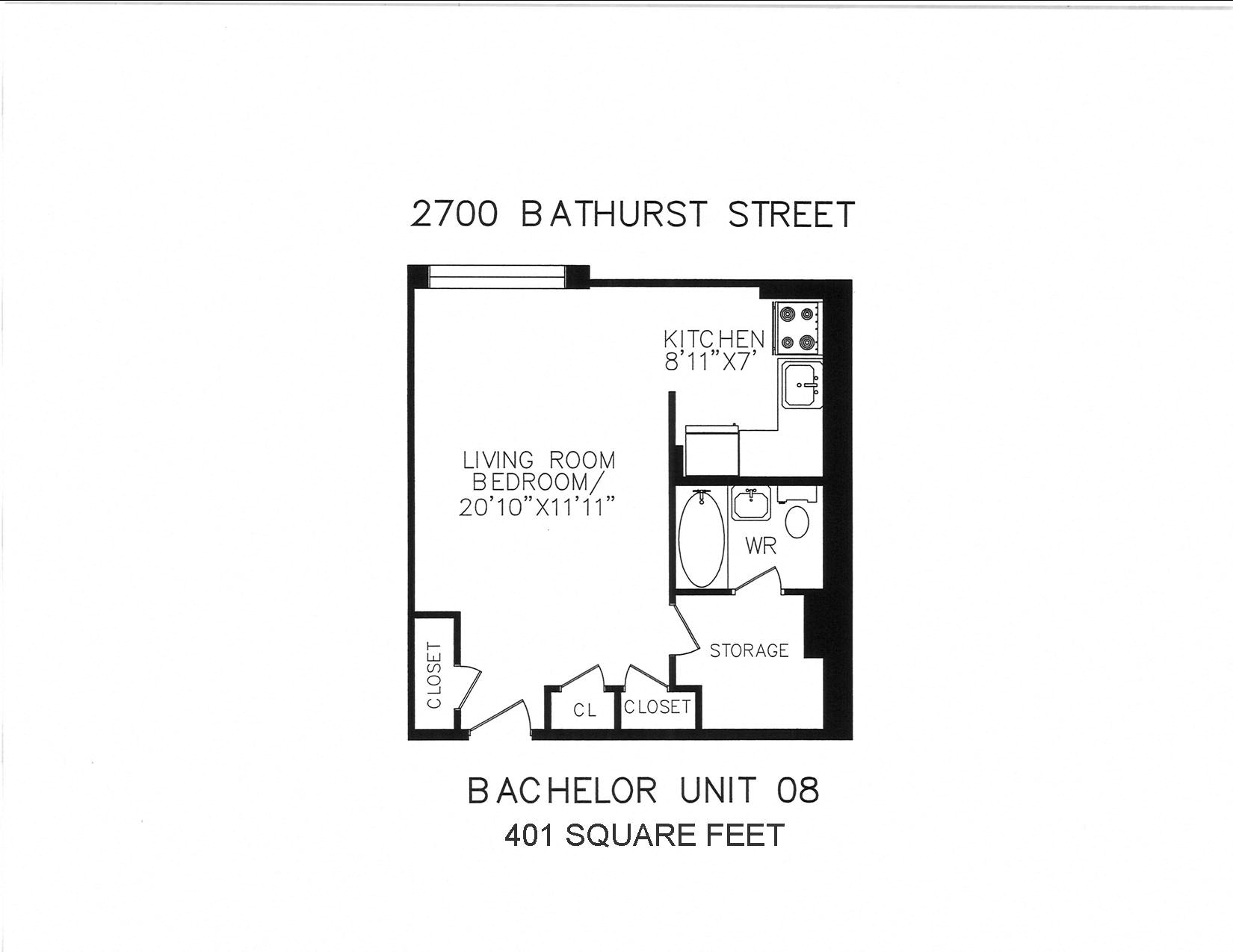 Bachelor, one bedroom no balcony