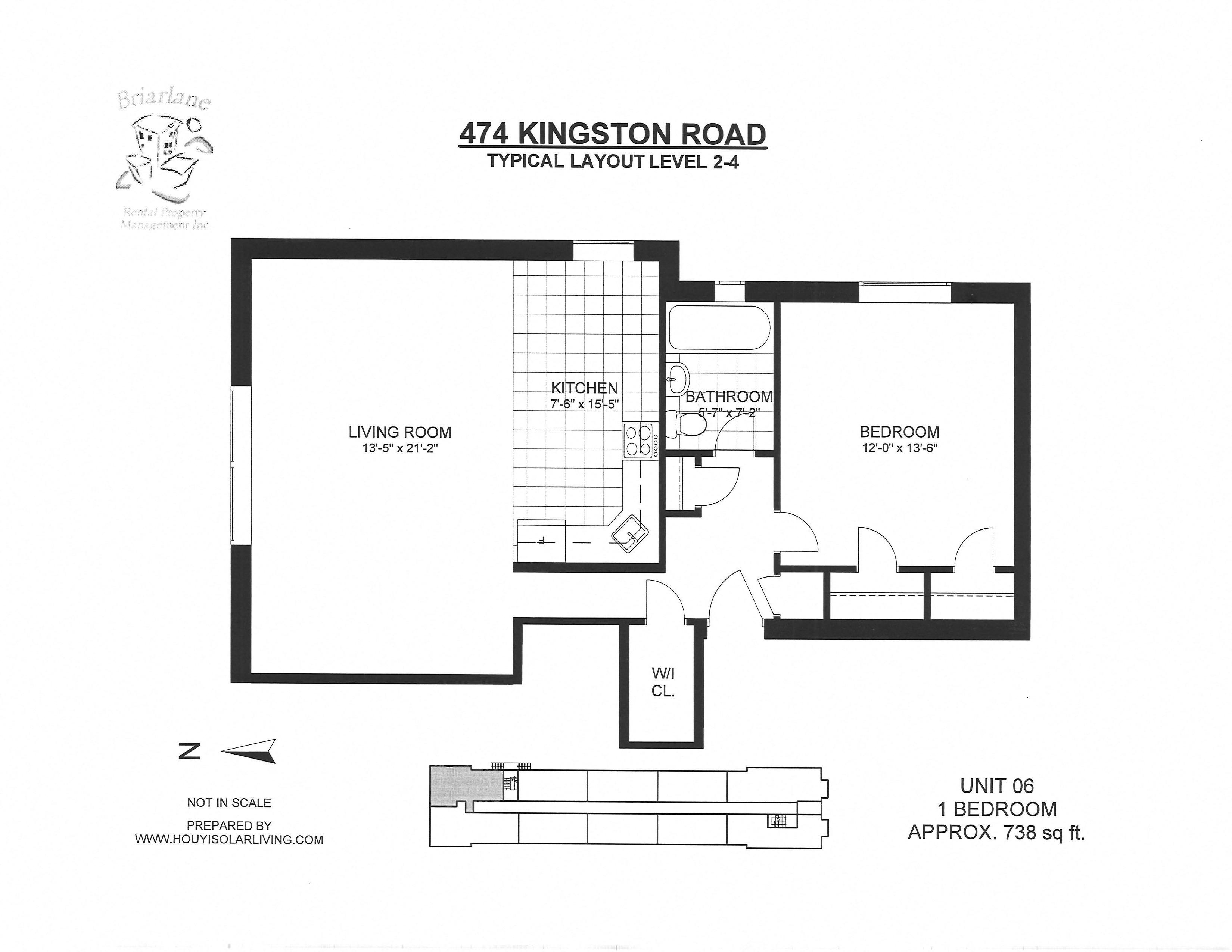 1 bedroom, 1 bath with a walk-in closet