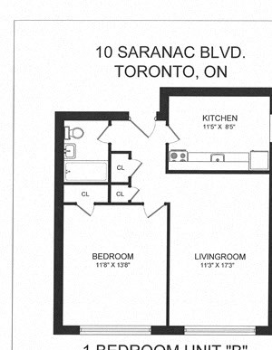 One bedroom with one bathroom B
