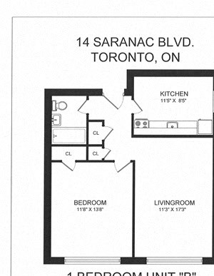 One bedroom with one bathroom B