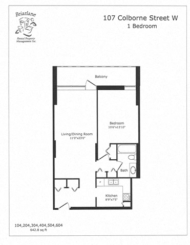 107 Colborne Street West Studio-3 Beds Apartment for Rent - Photo Gallery 6