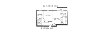 2 bedroom with one bathroom with balcony