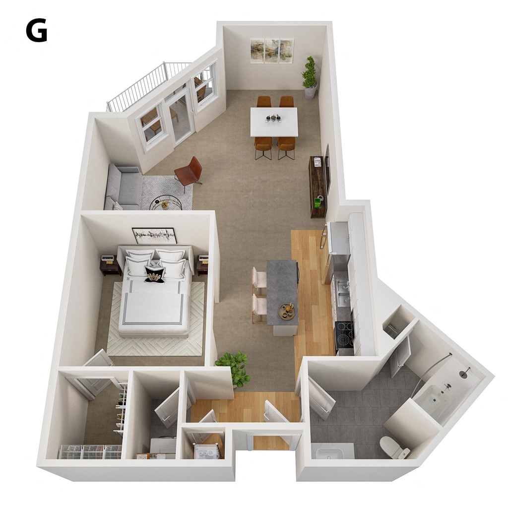 a floor plan of a house with a bedroom and a living room