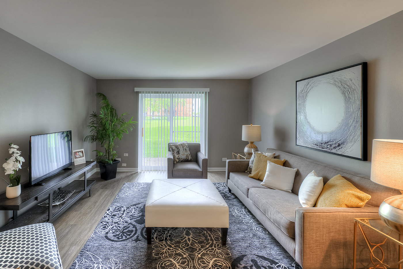 Luxury Vinyl Plank Flooring In Living Room, at Carol Stream CrossILg, Carol Stream, 60188