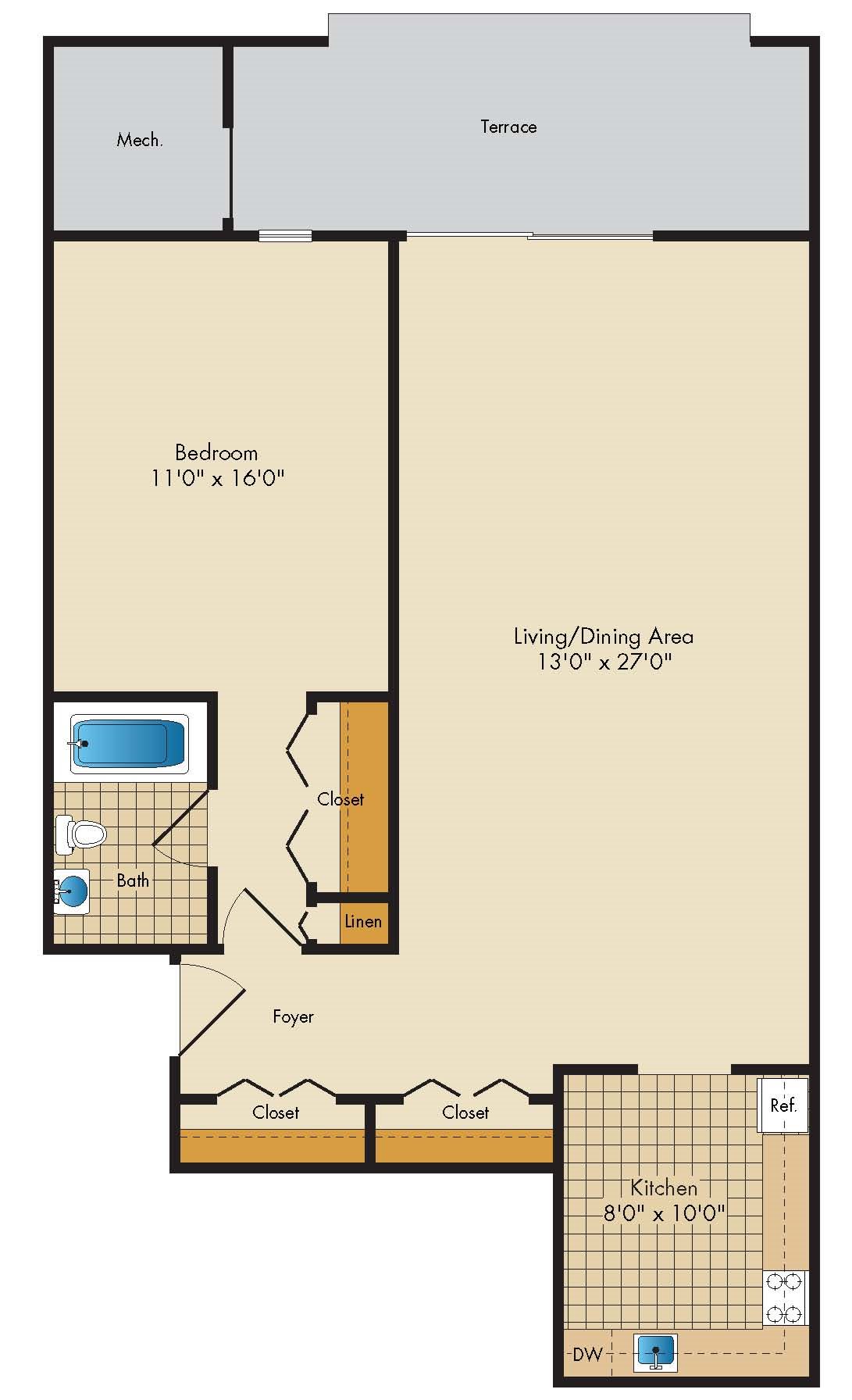 1 Bedroom 1 Bath 1 Bedroom 1 Bath