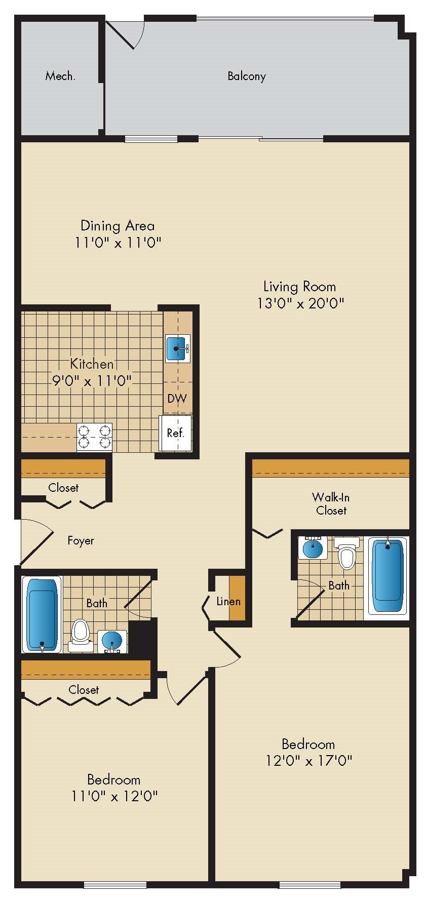2 Bedroom 2 Bath 2 Bedroom 2 Bath