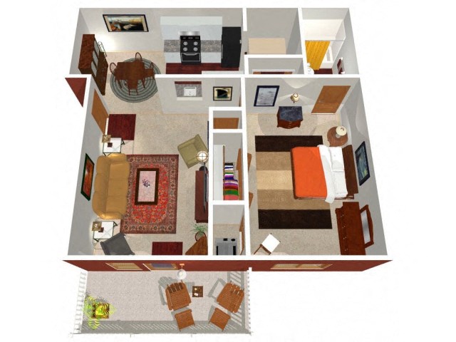 Forest Ridge Apartments 1 Bedroom Maplewood Floor Plan
