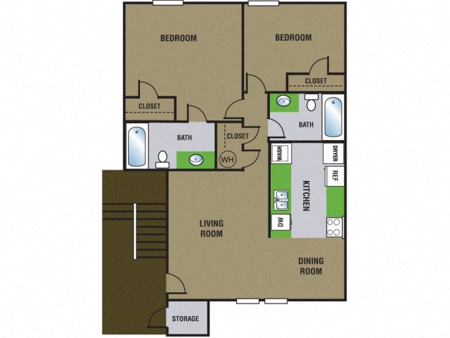 Meadow Walk 2 Bedroom Floor Plan B1