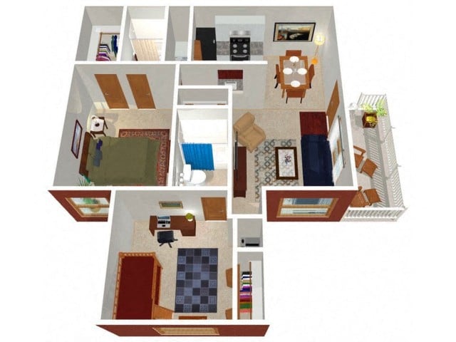 Park Hill at Fairlawn Cambridge End Floor Plan 3D