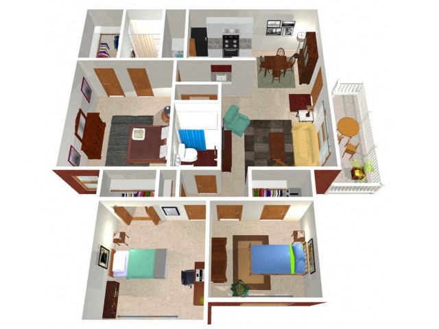Park Hill at Fairlawn Edinburgh Floor Plan 3D