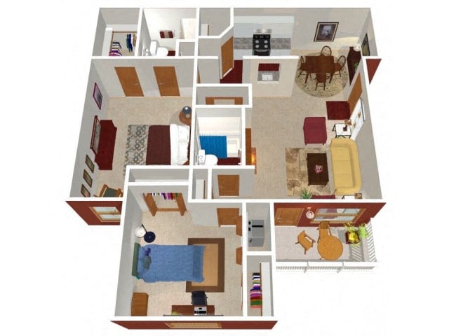 Park Hill at Fairlawn Fairfax Floor Plan 3D