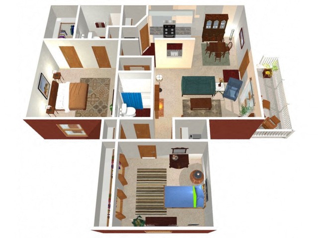 Park Hill at Fairlawn Hampton Floor Plan 3D