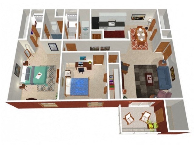Three Oaks Apartments Azalea Floor Plan