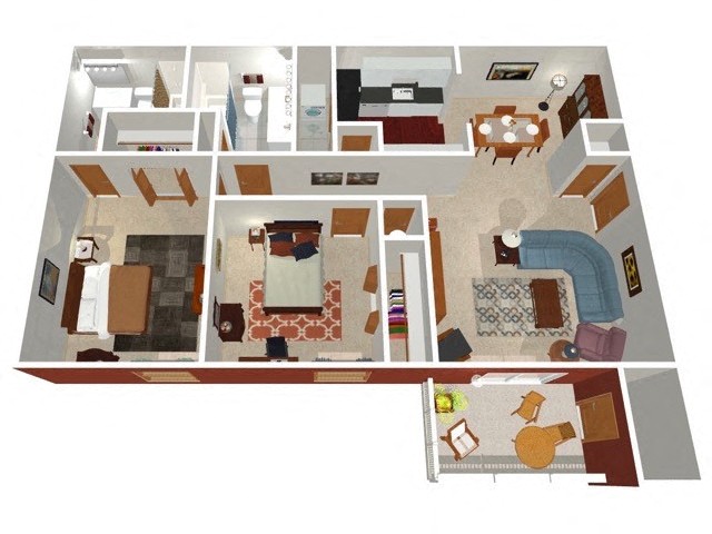 Three Oaks Apartments Dogwood Floor Plan