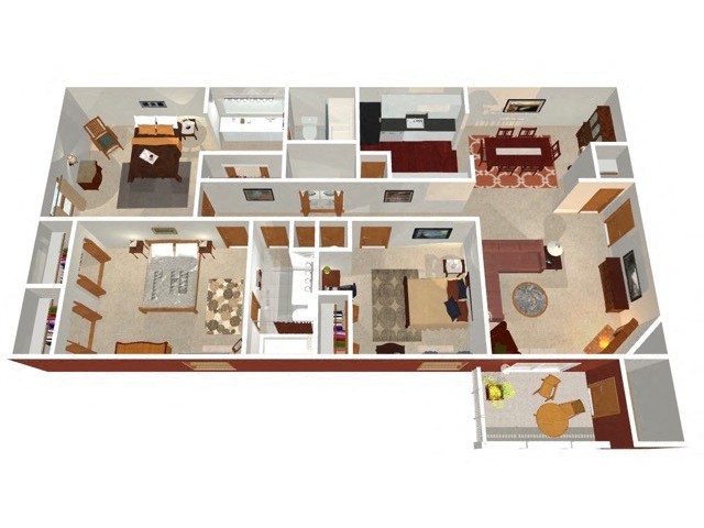 Three Oaks Apartments Magnolia Floor Plan