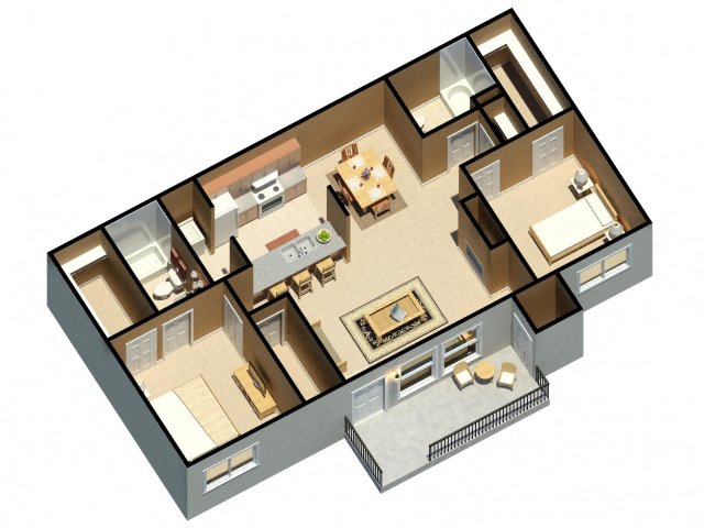 Willows of Coventry Apartments Greenfield Floor Plan