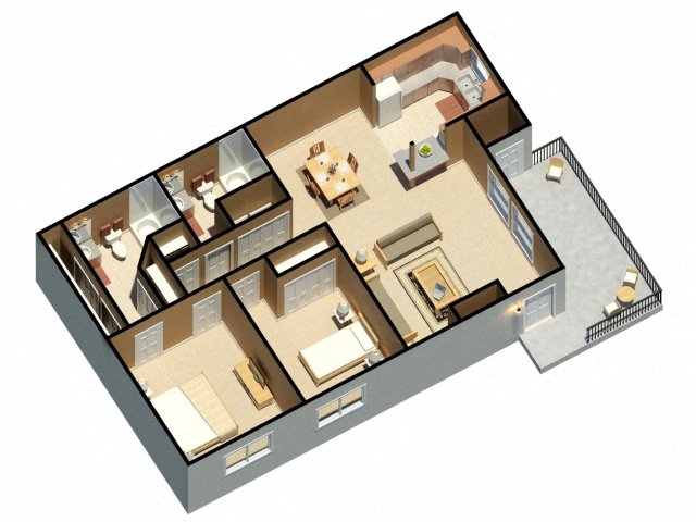Willows of Coventry Apartments Hastings Floor Plan