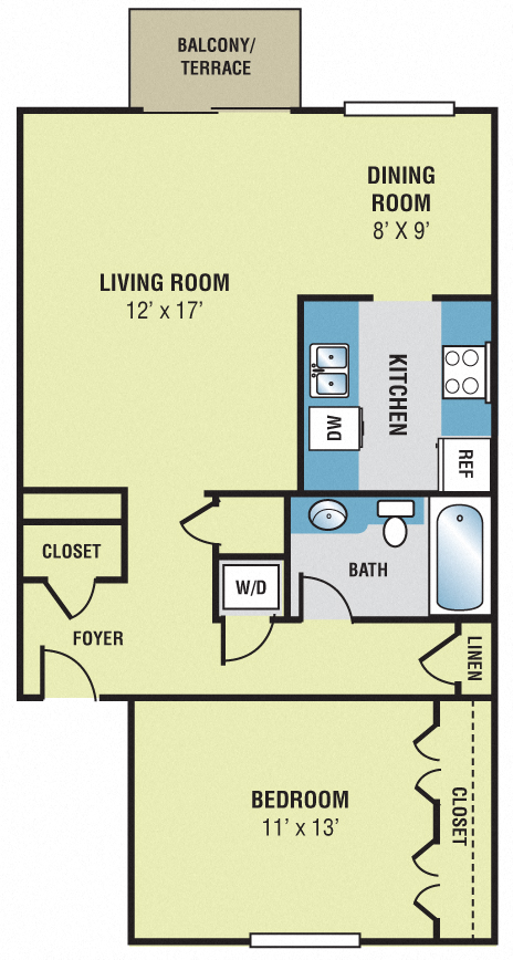 Woodscape Apartments A1 Floor Plan