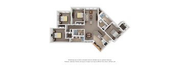 Four Bedroom Three Bath Floor Plan
