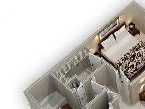 One Bedroom One Bathroom Floor Plan Hickory