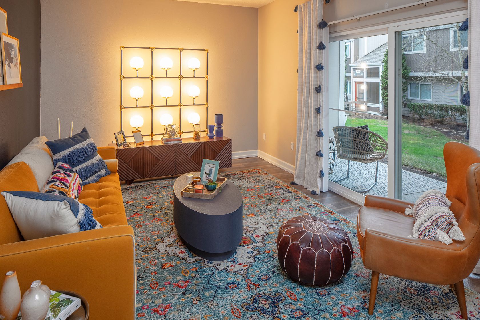 Living room with Terrace at Canyon Park Apartments, 97005