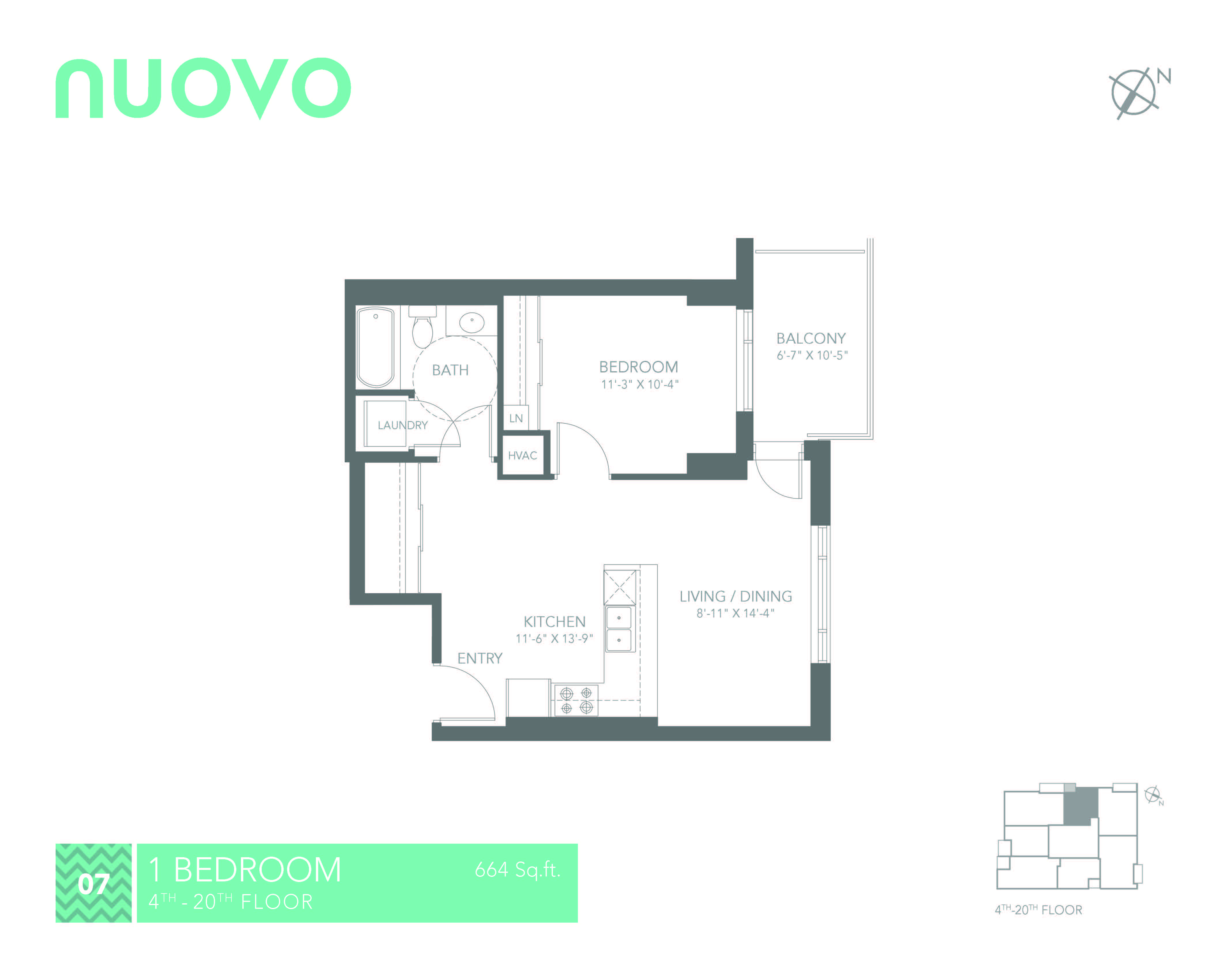 New Nuovo Apartments in Ottawa 1 Bedroom, 1 Bathroom