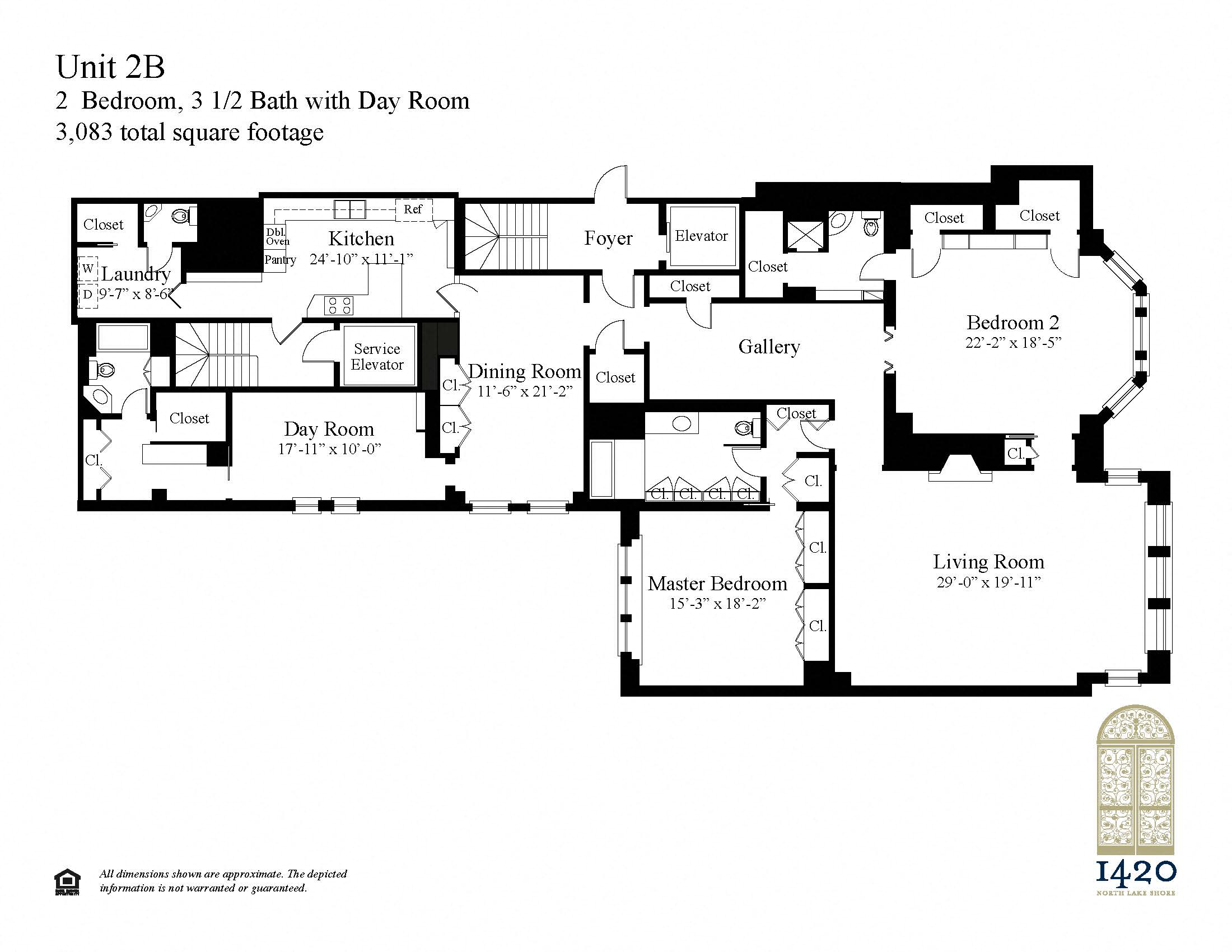 2 Bedroom, 3 1/2 Bath with Day Room