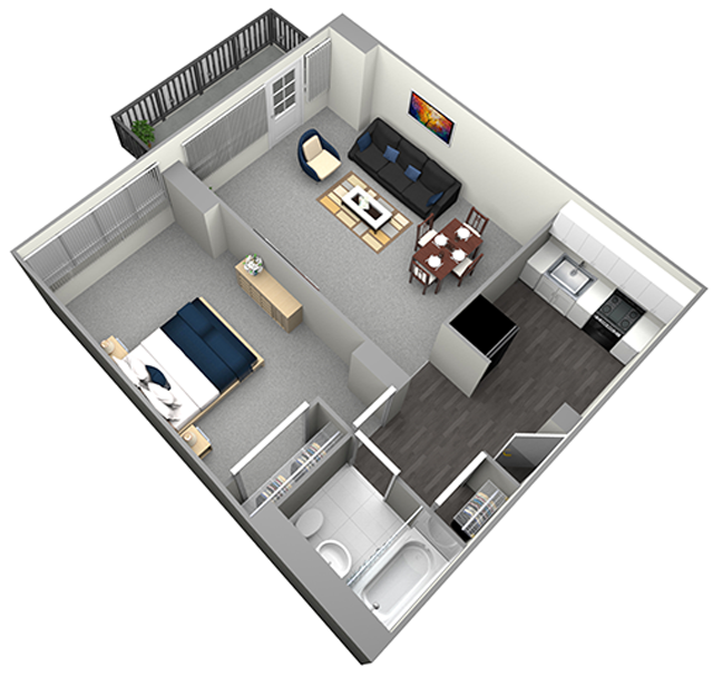 MICHIGAN HIGH RISE - 1 BEDROOM (UNIT 05)