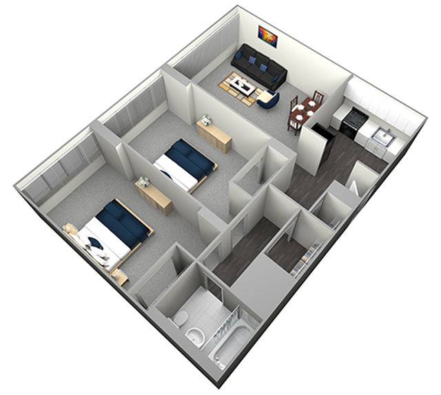 PERSHING - HIGH RISE - 2 BEDROOM (UNIT 02,03)