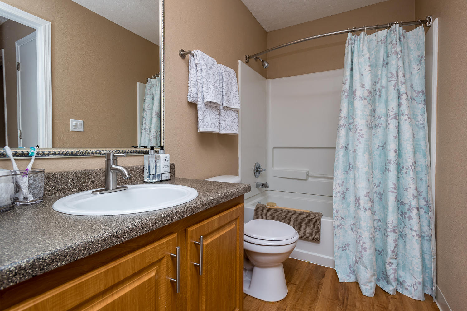 Bathroom at Apres Apartments in Aurora, CO