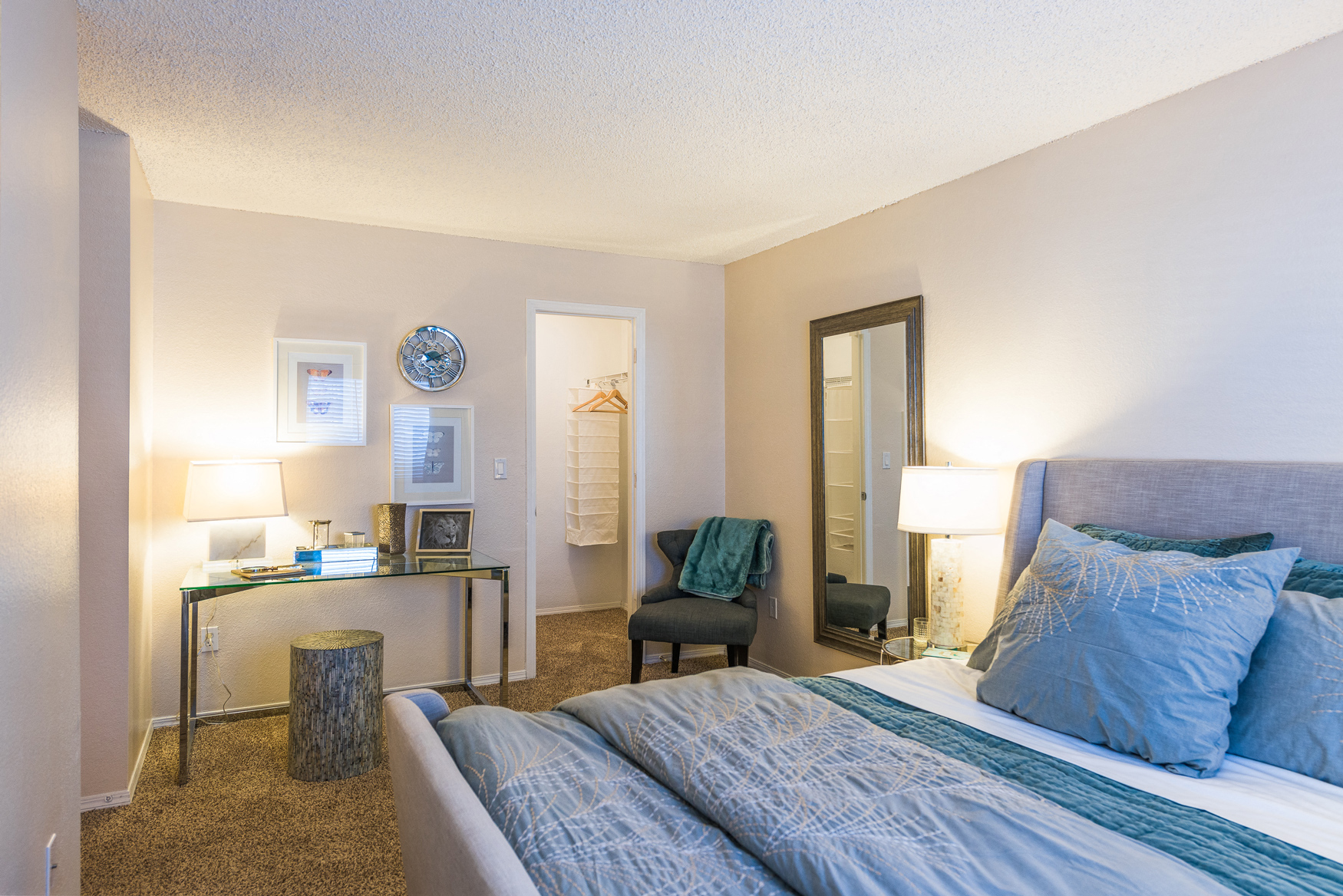 Bedroom at Apres Apartments in Aurora, CO